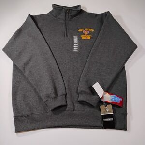 Top World West Chester University Men's Large Gray Qtr Zip Fleece Sweatshirt NWT